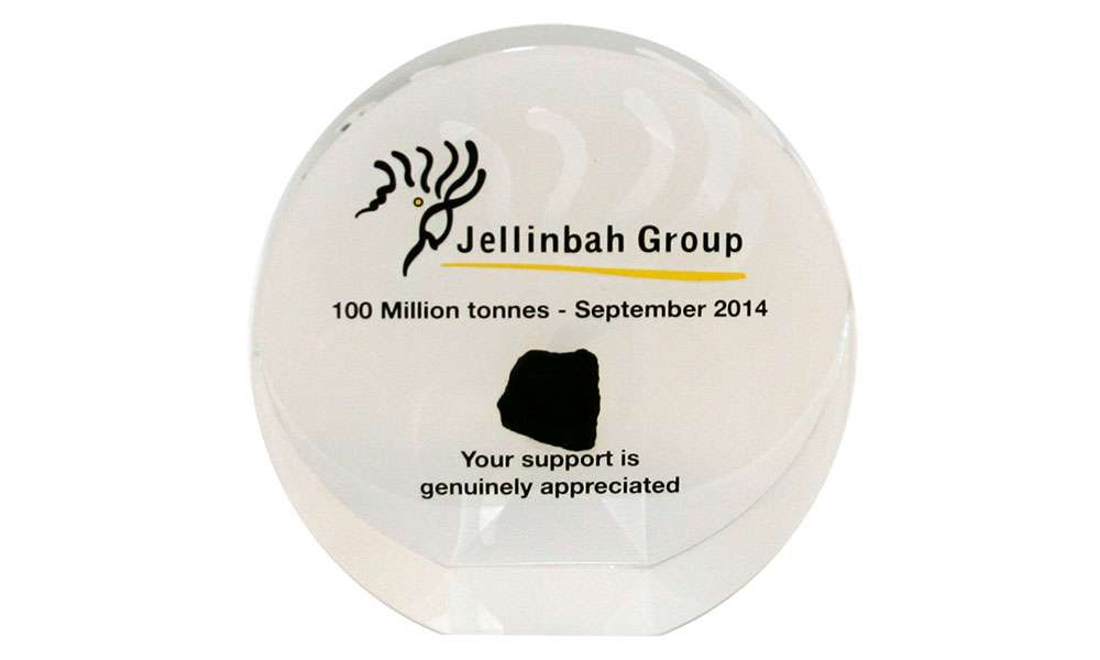 Custom Acrylic Award Incorporating Piece of Coal